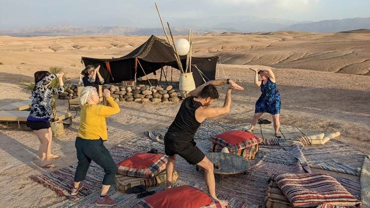 Swimming dragon in the desert in Morroco